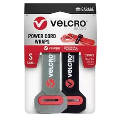 Velcro Brand 2pk 12"x1" Power Cord Wraps Small