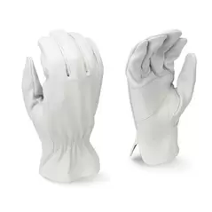 BGC Mens Goatskin Leather Driver M White