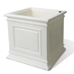 Algreen 16" Covington Cube Self Water Planter White