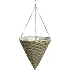 Gardener Select 14" Cone Hanging Basket Light Striped Wicker 20/CS