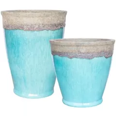MCarr 30pc Flat Rim Planter Pallet Volcanic Milky Blue