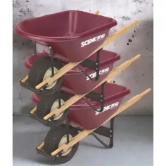 Scenic Road 6cu 1 Wheel w/ Turf Tire Wheelbarrow Maroon