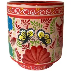 Talavera 11" Bella Especial Tall Cylinder Red