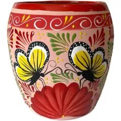 Talavera 11"Hx9.5"W Bella Especial Ovalo Pot Red
