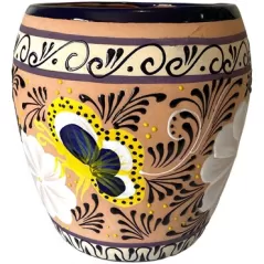 Talavera 11"Hx9.5"W Bella Especial Ovalo Pot Natural
