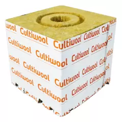 Cultiwool 6" x 6" x 6" Block w/ Optidrain & Donut Ring (48 Blocks/Case) - Cultilene