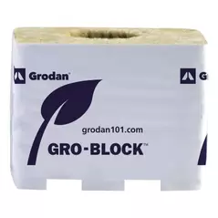 Gro Block Improved Medium 4Inches GR7,5 w/ hole (4Inchesx4Inches3.1Inches) wrapped (6/strip- 32 strips per cs) 192 per case