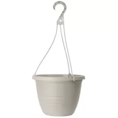 Grower Select 10.00 Everest Hanging Basket, With 18in Hanger, Cotton White, 70 per Case, 10.08in OD x 6.99in H, 1.5 Gallon