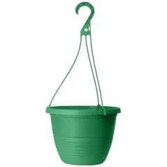 Grower Select 10.00 Everest Hanging Basket, With 18in Hanger, Green, 70 per Case, 10.08in OD x 6.99in H, 1.5 Gallon
