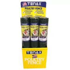 Tenax 6pc 3'x25' Poultry Fence Green .75"x.75" Mesh