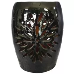 MCarr 19" Starburst Garden Stool Glossy Black