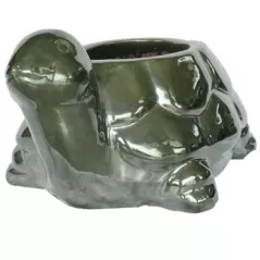 MCarr 13.4" Turtle Planter Falling Green