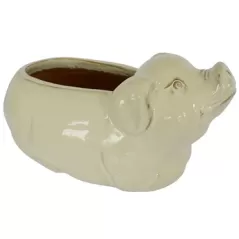 MCarr 19" Pig Planter Light Cream