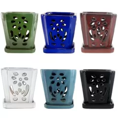 MCarr 12pc Floral Orchid Pot Mixed Asst