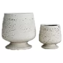 MCarr 16pc Ficonstone Short Snifter Urn Planter Pallet Ivory