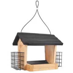Natures Way 3qt Cedar Hopper Bird Feeder w/Suet Cages