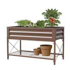 Panacea 32" Raised Planter With Liner Brown