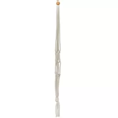 Primitive 36" Antique White Macrame Plant Hanger