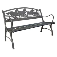 Painted Sky Bench Running Horse Iron