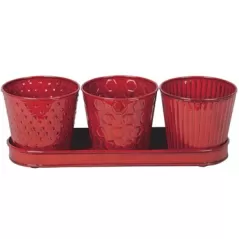 Robert Allen 4" Concord Garden Planter Set Cayenne