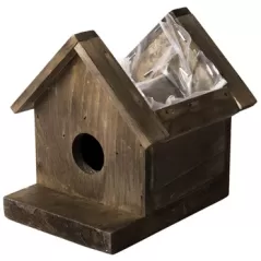 SuperMoss Wood Birdhouse Planter Small