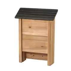 Woodlink Small Wood Bat Shelter Natural Wood with Black Roof