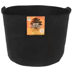 Gro Pro Essential Round Fabric Pot w/ Handles 15 Gallon - Black (48/Cs)