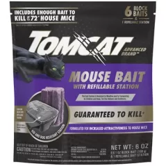 Tomcat 6pk Advanced Tier 1 Refillable Mouse Bait Station