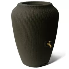 Algreen 50gal Wicker Rain Barrel Chocolate Mocha