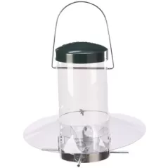 Birds Choice 12" Classic Hanging Feeder with Protective Cover Clear