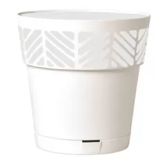 Deroma 9.9" Mosaic White/ Grey Planter