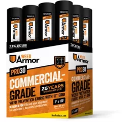 IKES 3'x100' Weed Armor Pro30 Commercial Grade Fabric 25yr 3.2oz 12" Sulzer Grid