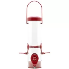 Perky Pet Sierra Wild Bird Tube Feeder Red 2 in 1