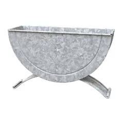 Panacea Galvanized Half Barrel Planter