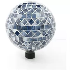 VCS 10" Blue Triangle & Square Glass Globe w/ Hanging Chain