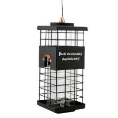 Woodlink Tube Feeder with Motivational Quote