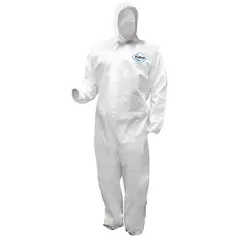 ProWorks Disposable Coverall, Microporous, Elastic Wrist, Ankles, and Hood, White, XXL 12/CS