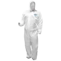 ProWorks Disposable Coverall, Microporous, Elastic Wrist, Ankles, and Hood, White, XXXL, 12/CS