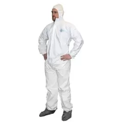 ProWorks Disposable Coverall, Microporous, Elastic Wrist, Ankles, Hood, & Boots, White, Medium, 25/CS