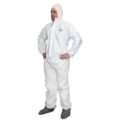ProWorks Disposable Coverall, Microporous, Elastic Wrist, Ankles, Hood, & Boots, White, Large, 25/CS