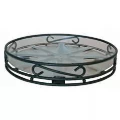 Deer Park 14" Low Profile Deep Saucer Caddy Black