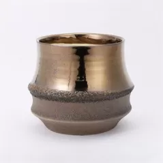 PHG 8"x6.5" Santa Barbara Planters Rustic Gold Case of 2