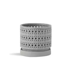 PHG 7.5"x6.5" Moon Gate Orchi Orchid Planter Sand Dim Grey