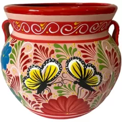Talavera 14" Bella Especial Michoacana Pot Red