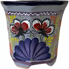 Talavera 12" Bella Especial Octagonal Pot Blue