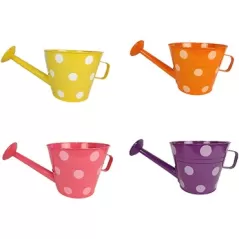 VCS 10" KD Watering Can Planter Polka Dot