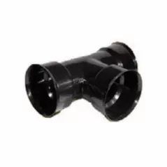 ADS Tee, Bell-End HDPE Watertight Dual Wall Injection Molded N-12, Black 12" | DFD1264WT