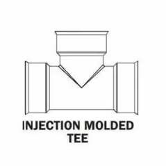 ADS Soiltight Tee, Bell-End HDPE Dual Wall Injection Molded N-12, Black 8" | DFD862ST