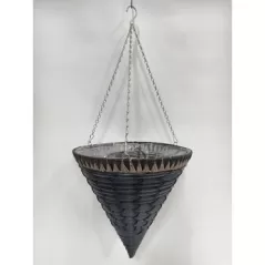 Gardener Select 14 Plastic Cone Hanging Basket Dark Blue, Black, Brown