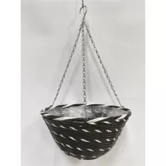 Gardener Select 12 Plastic Round Hanging Basket Black, White